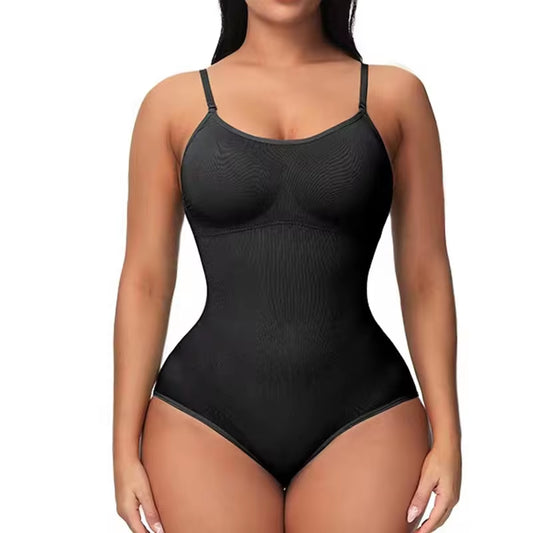 Ultimate V Neck Spaghetti Strap Compression Bodysuit 